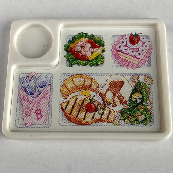Barbie Playset Accessory Meal Tray With Pretend Food Sectional Kids Pretend Play - Picture 1 of 6